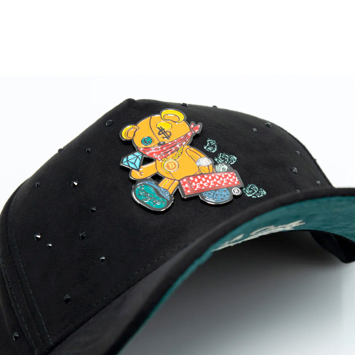 GORRA CASH ONLY TEDDY RINESTONES CURVA