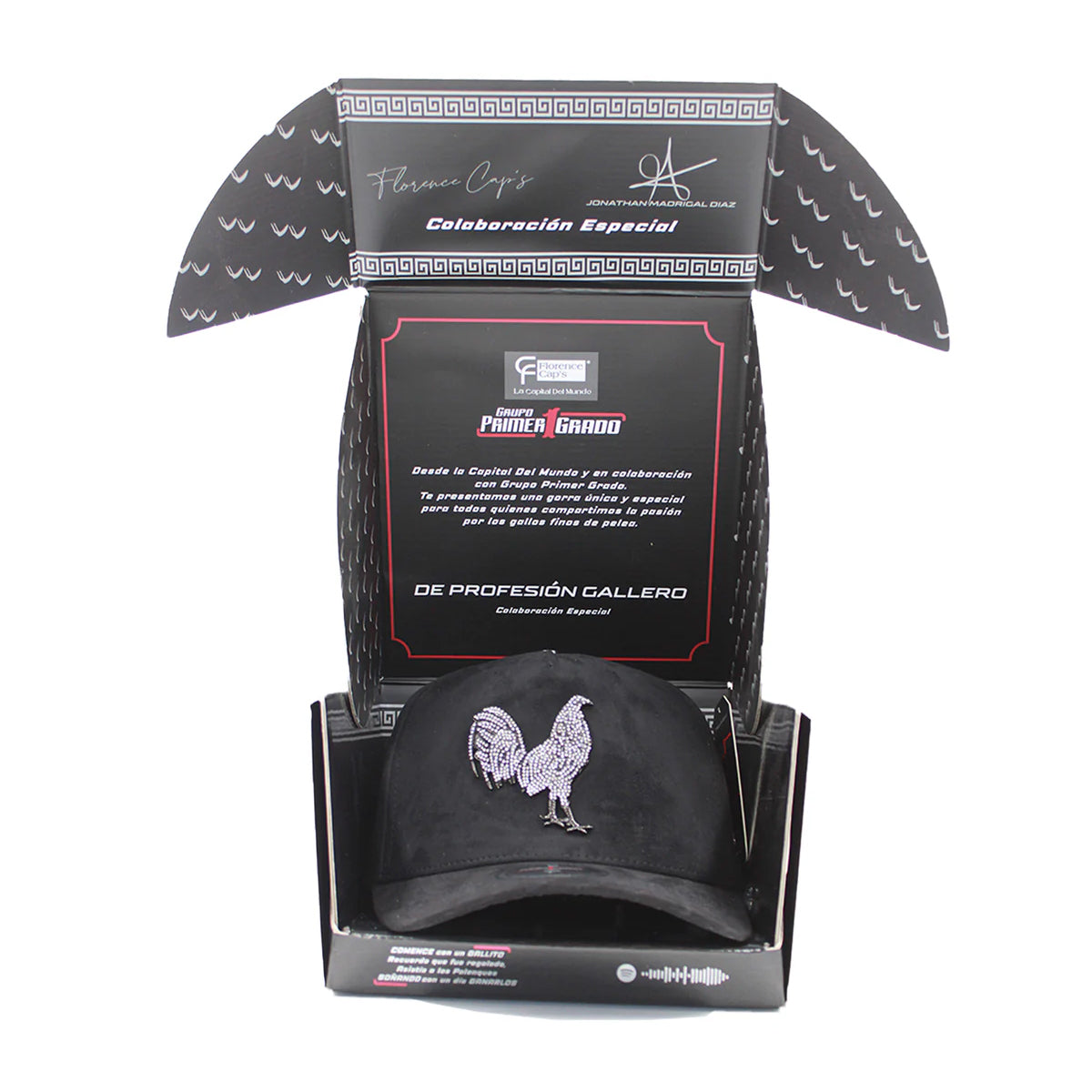 GORRA FLORENCE CAPS DE PROFESIÓN GALLERO PEDRERIA BLANCA