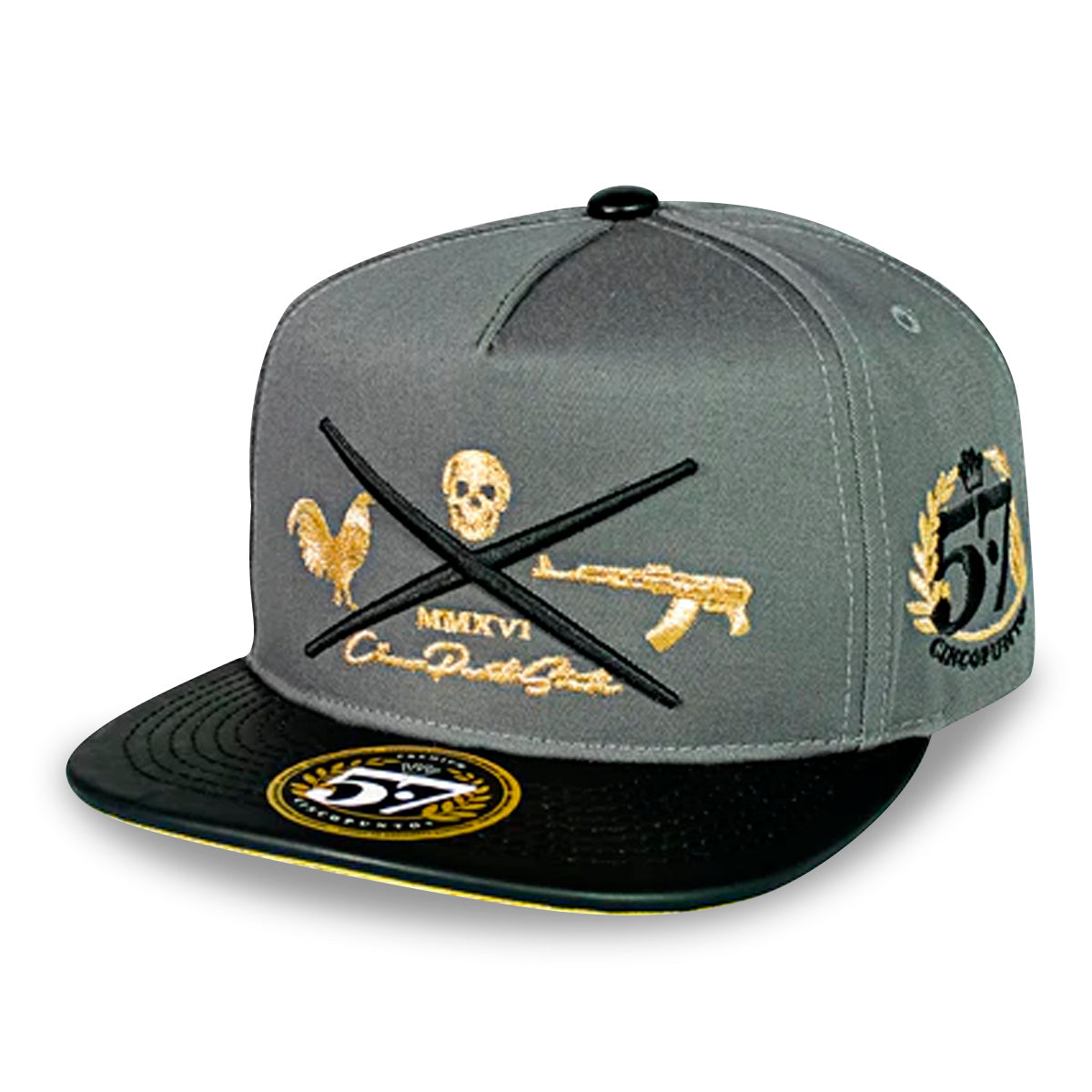 GORRA CINCOPUNTO7 CUERNO X CALAVERA PREMIUM PLATA