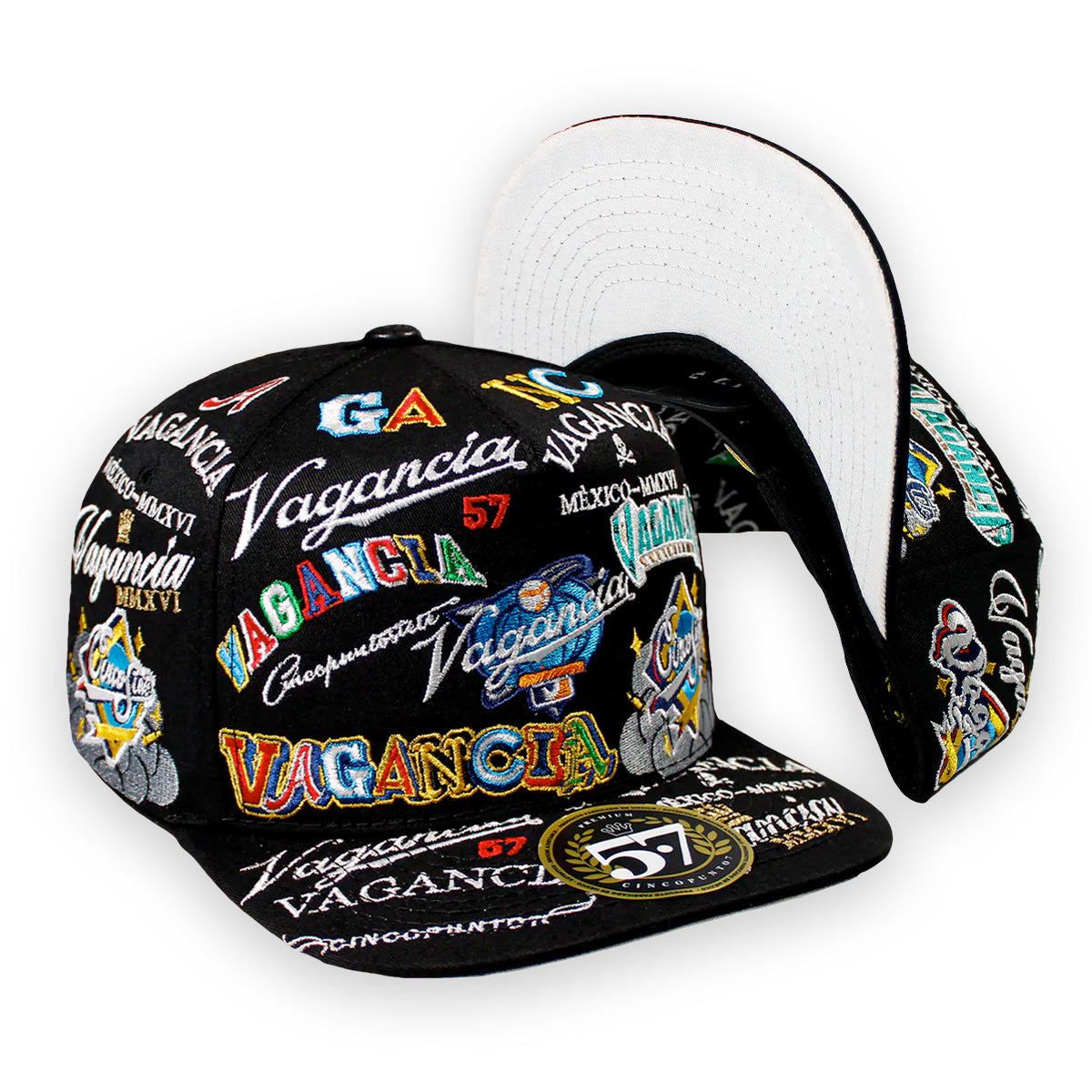 GORRA CINCOPUNTO7 ANIMALS FULL EMBROIDERY BLACK