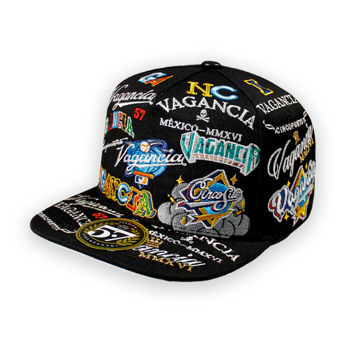 GORRA CINCOPUNTO7 ANIMALS FULL EMBROIDERY BLACK