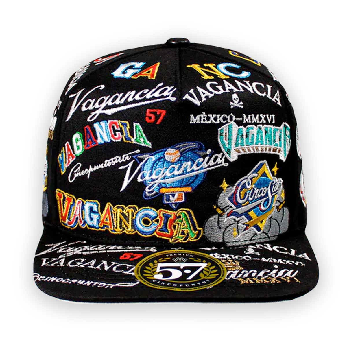 GORRA CINCOPUNTO7 ANIMALS FULL EMBROIDERY BLACK