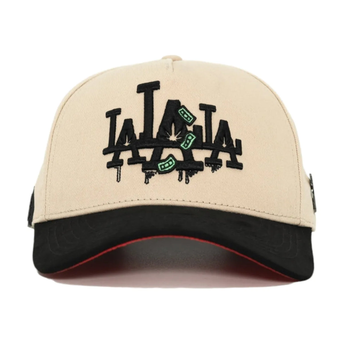 GORRA CASH ONLY LA CRYING IN DINERO BEIGE