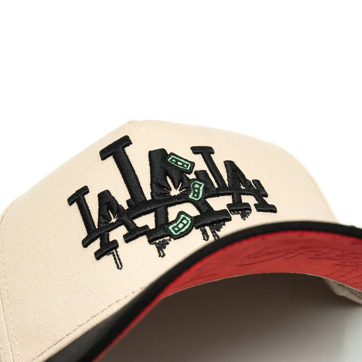 GORRA CASH ONLY LA CRYING IN DINERO BEIGE