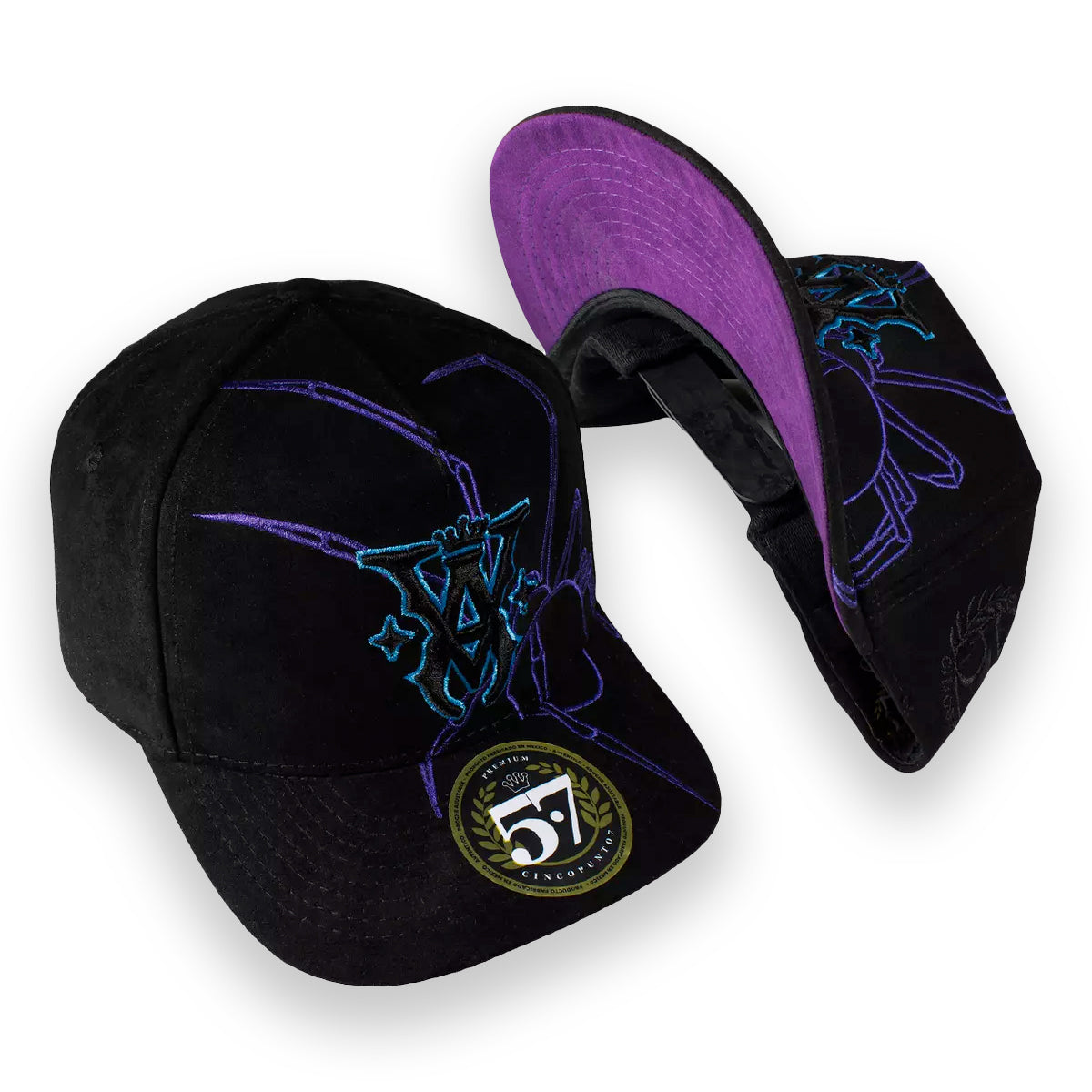 GORRA CINCOPUNTO7 VA SPIDER BLACK & PURPLE SNAPBACK