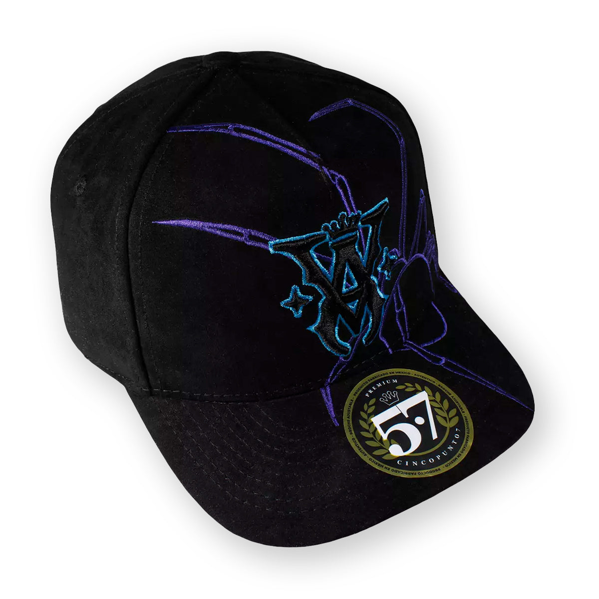 GORRA CINCOPUNTO7 VA SPIDER BLACK & PURPLE SNAPBACK