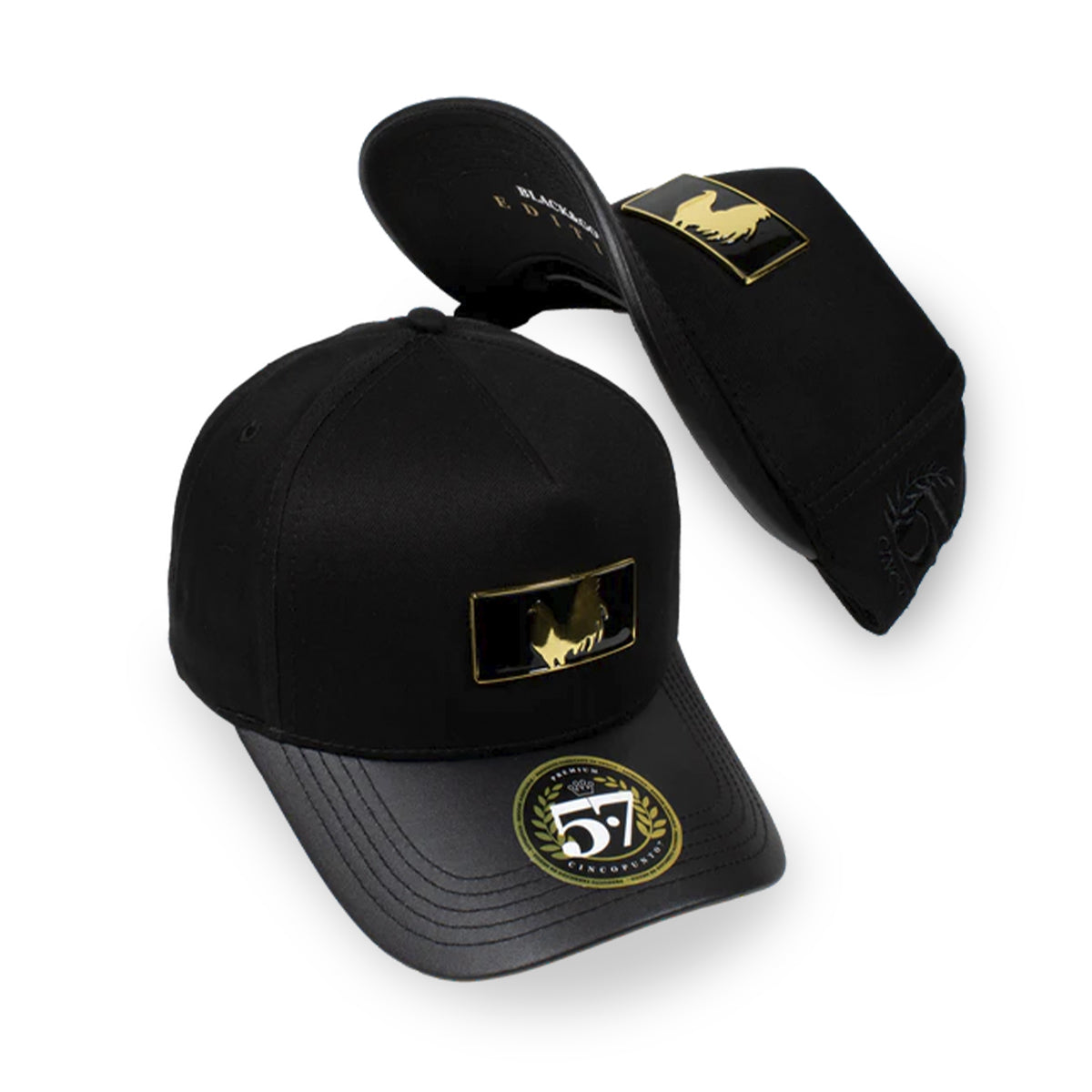 GORRA CINCOPUNTO7 GALLO BEISBOL GOLD EDITION BLACK CURVA