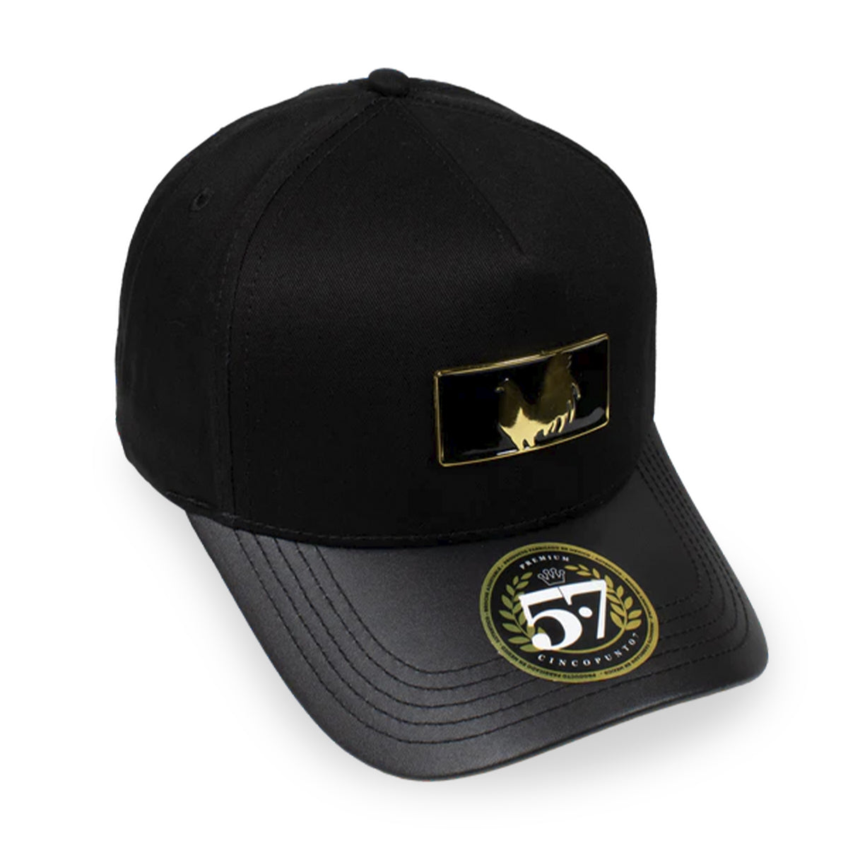 GORRA CINCOPUNTO7 GALLO BEISBOL GOLD EDITION BLACK CURVA