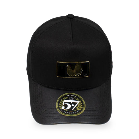 GORRA CINCOPUNTO7 GALLO BEISBOL GOLD EDITION BLACK CURVA