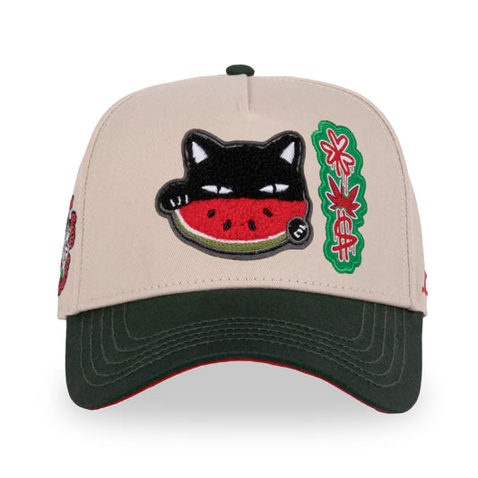 GORRA JC HATS WATERMELON CAT BEIGE GREEN