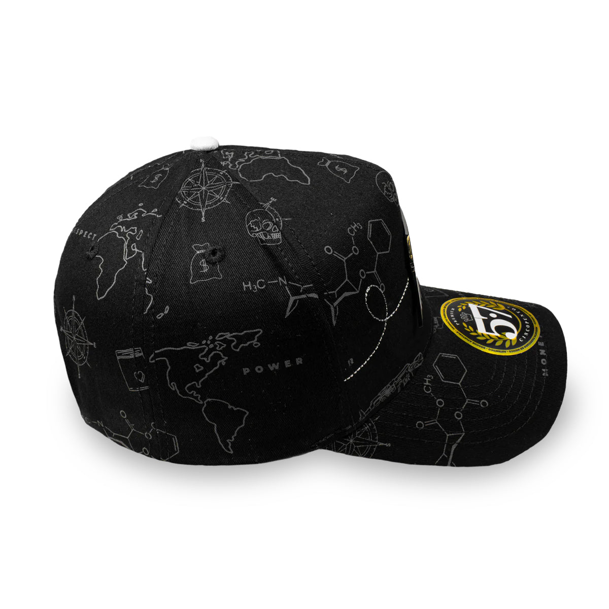 GORRA CINCOPUNTO7 PAPER PLANE FULL PRINT BLACK CURVA