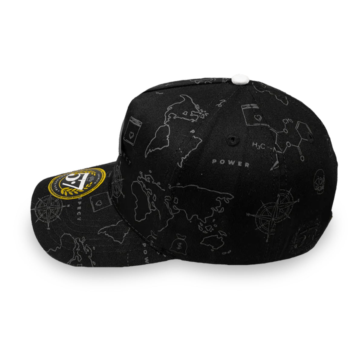 GORRA CINCOPUNTO7 PAPER PLANE FULL PRINT BLACK CURVA