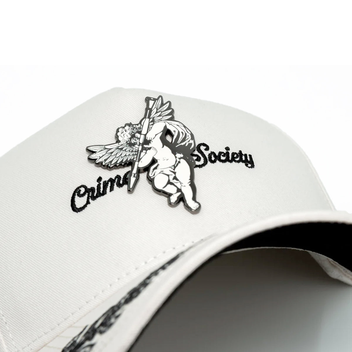 GORRA CASH ONLY BLACK ANGEL IN WHITE CURVA