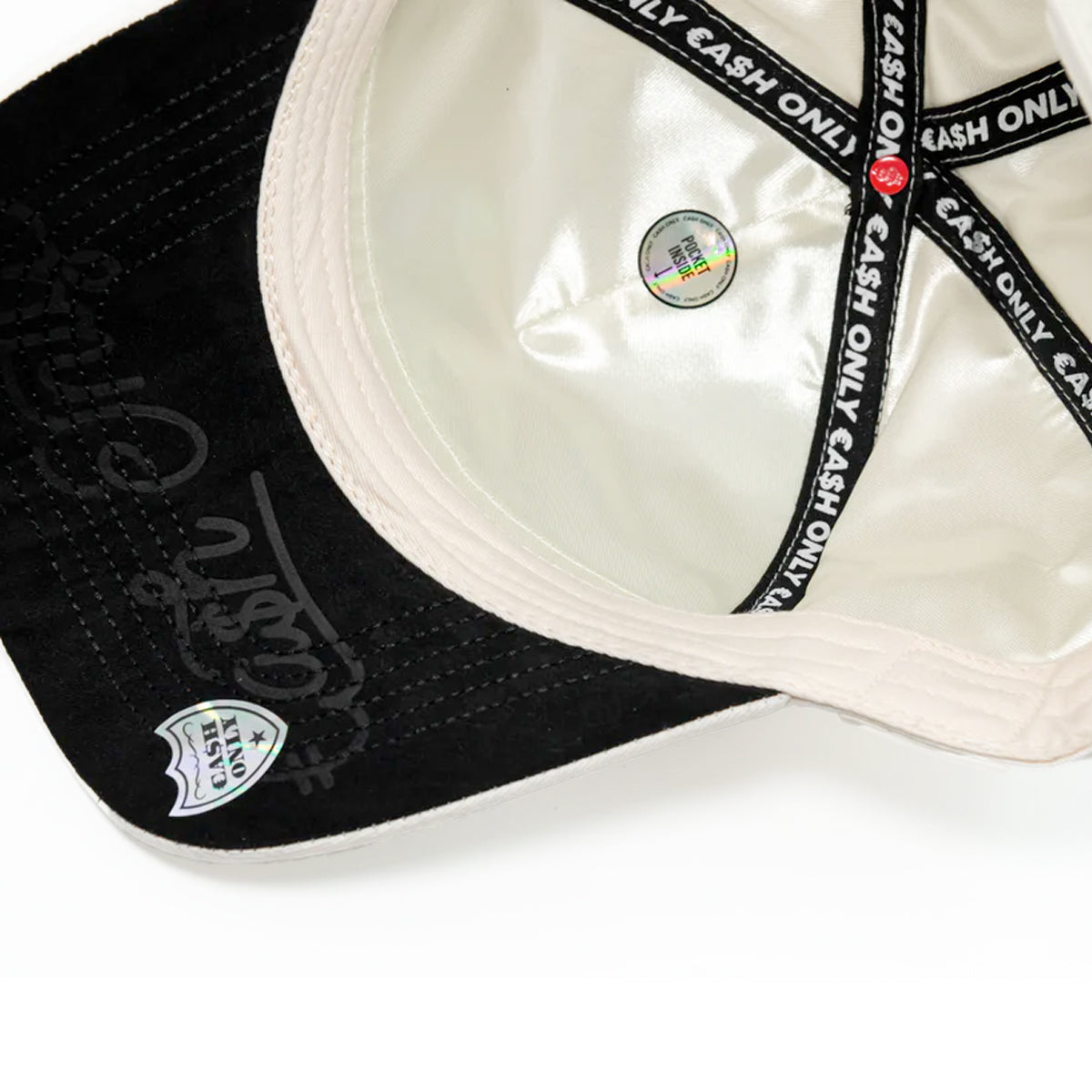 GORRA CASH ONLY BLACK ANGEL IN WHITE CURVA