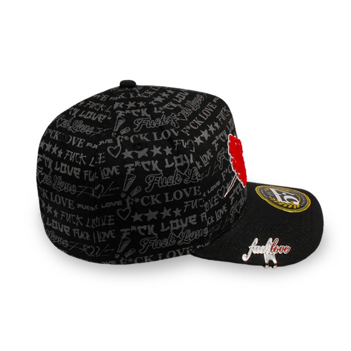 GORRA CINCOPUNTO7 FAKE LOVE FUCK LOVE AIRPLANE HEART BLACK