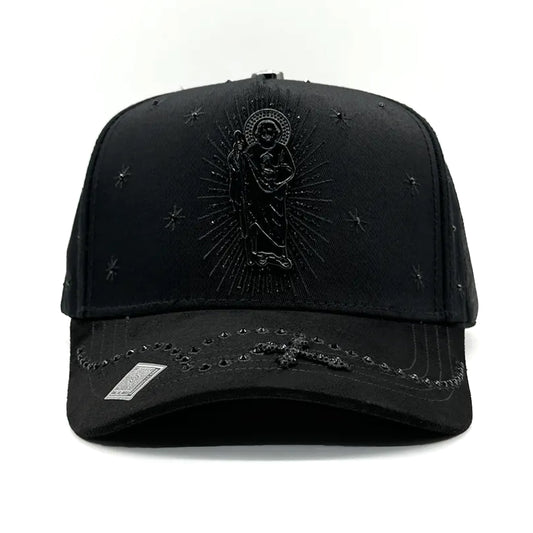 GORRA BIG BOSS SAN JUDAS CRYSTAL TOTAL BLACK
