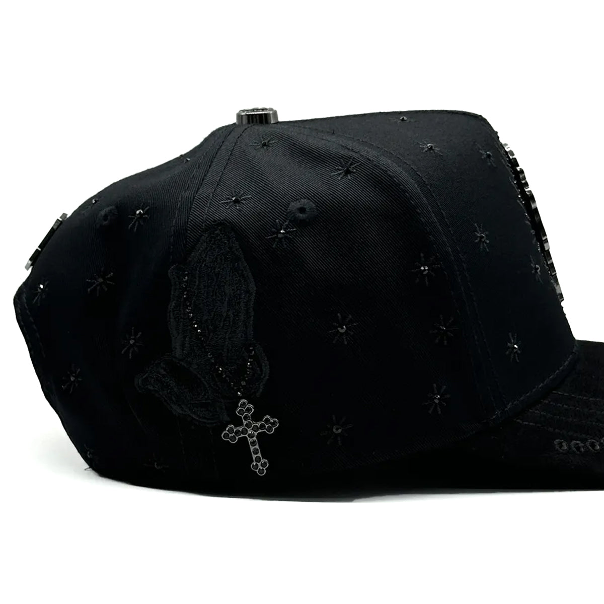 GORRA BIG BOSS SAN JUDAS CRYSTAL TOTAL BLACK